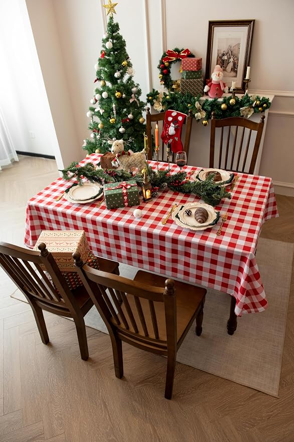 Classic Gingham Plaid Tablecloth Fabric - Image 2