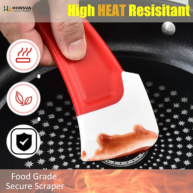 Dish Scraper for Cleaning Pans, Silicone Kitchen Sraper, Non-stick Scraping - Image 3