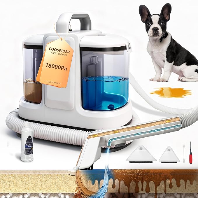 Coospider 18Kpa Portable Carpet Cleaner Machine, Powerful Suction - Image 8