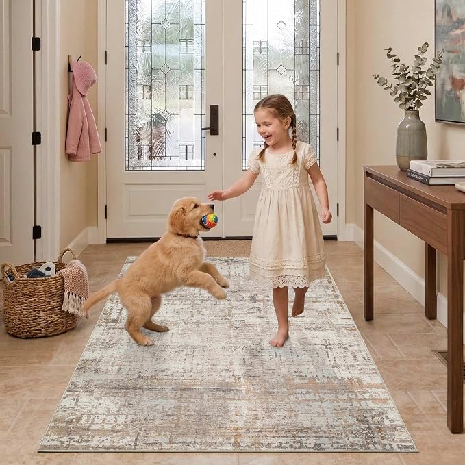 3x5 Washable Entryway Rug, Non Slip Boho Runner Rugs by Rugxara