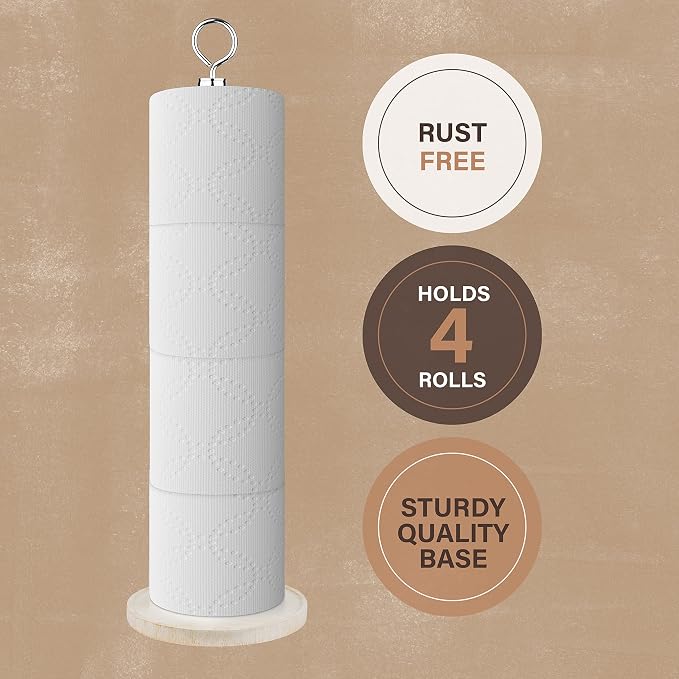 Creative Scents Rustic Luxe Bathroom Toilet Paper Holder Stand Free Standing - Image 2