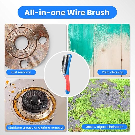 4 Pack Wire Brush for Rust Removal & Paint Removal, Heavy Duty Stainless Steel - Image 3