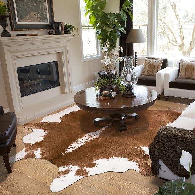 Amearea Faux Cow Hide Rug Large, Premium Western Home Decor Cow Print Rugs - Image 2