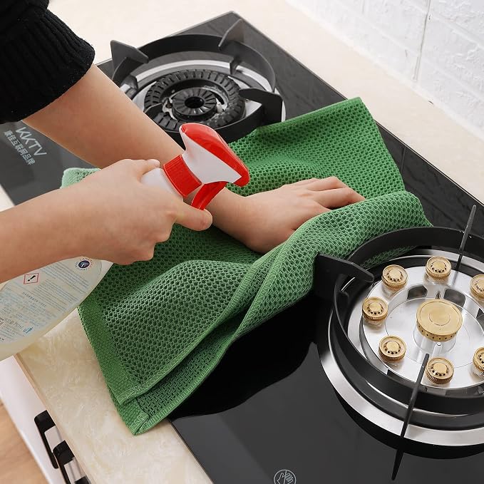 Homaxy 100% Cotton Waffle Weave Kitchen Towels, Quick Drying Cleaning Towels - Image 5