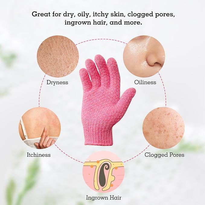 Evridwear Exfoliating Glove Shower Gloves Exfoliate Dead Skin - Image 6