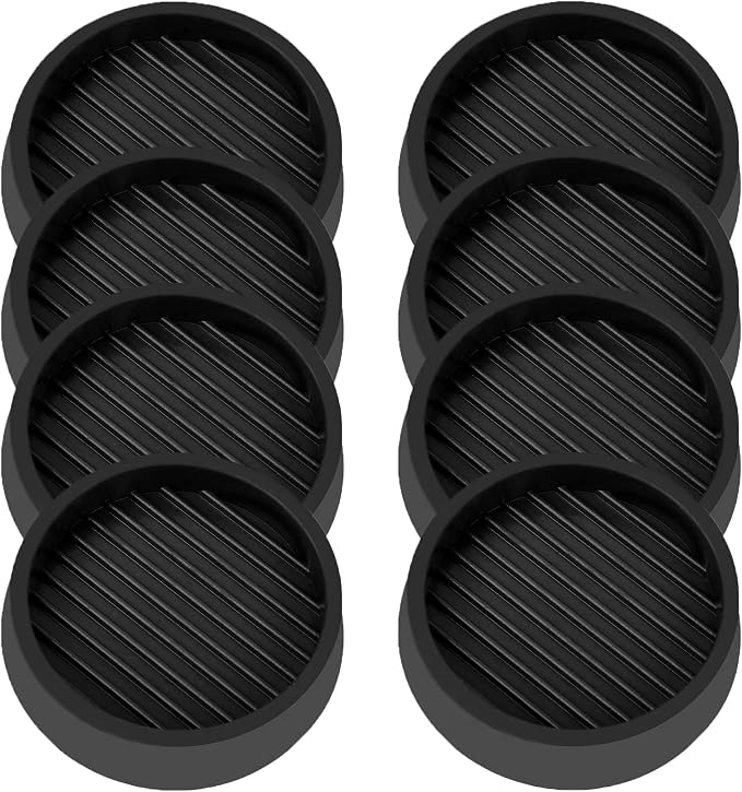4X4 Round Rubber Caster Cups, Non Slip Furniture Pads, Anti-Slip Gripper by VOCOMO
