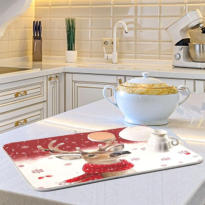 Christmas Reindeer Dish Drying Mat - Image 6