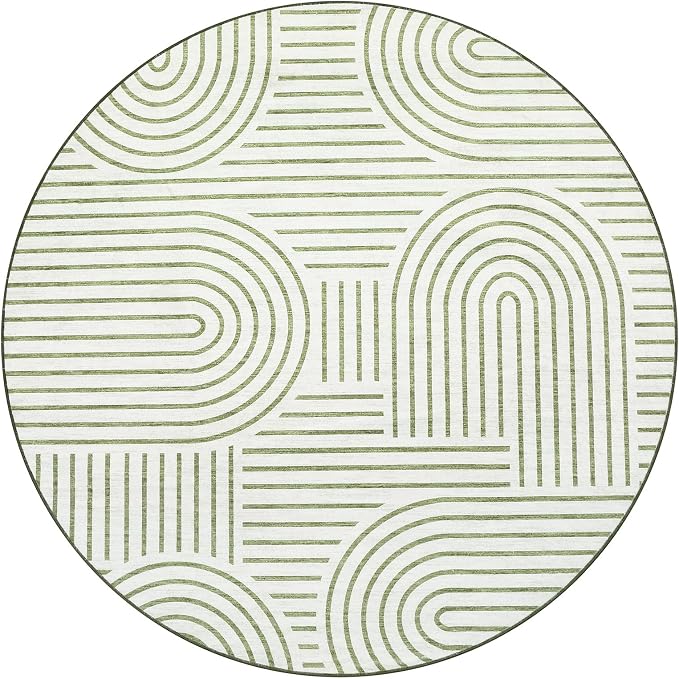 Washable Rug 4ft Area Rugs for Living Room, Abstract Rug for Bedroom, Soft - Image 4
