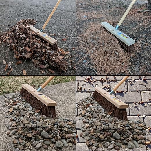 Bristles 4218 18” Outdoor Push Broom Head – Heavy Duty Hardwood Block, Rough - Image 5