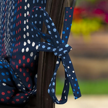 Arden Outdoor Midback Chair Cushion, 18 x 16.5, Rain-Proof, Fade Resistant Sapphire Liberty Mosaic