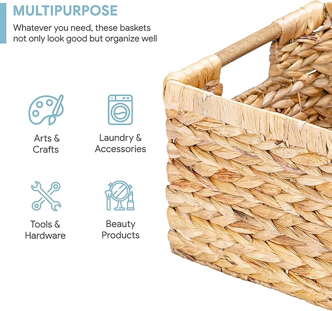 VATIMA Large Rectangular Wicker Basket - Image 2