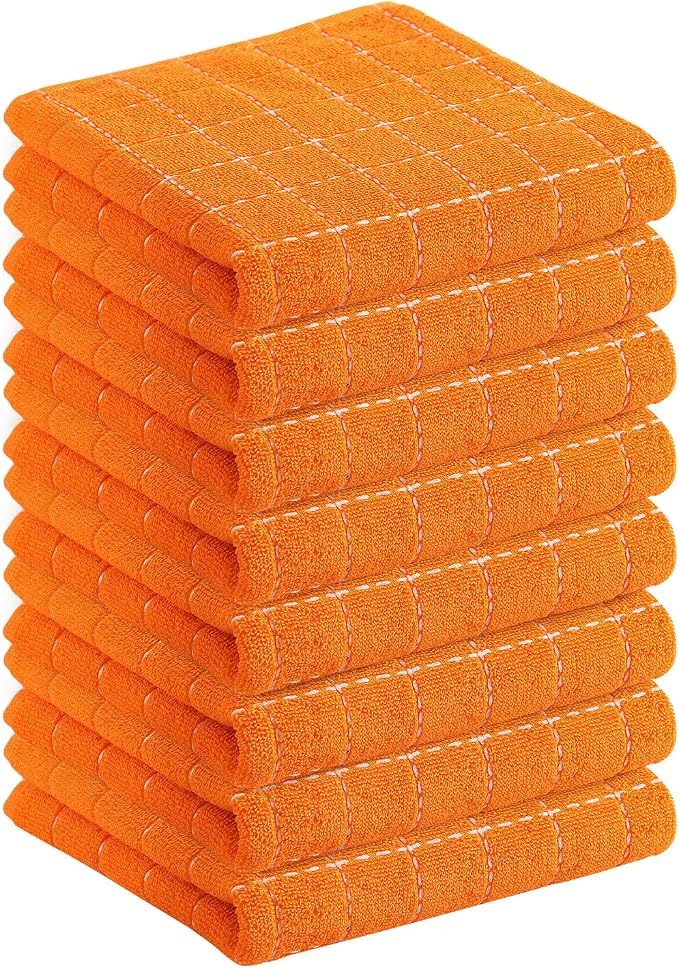 Homaxy 100% Cotton Terry Kitchen Towels, Checkered Designed, Soft and Super by Homaxy