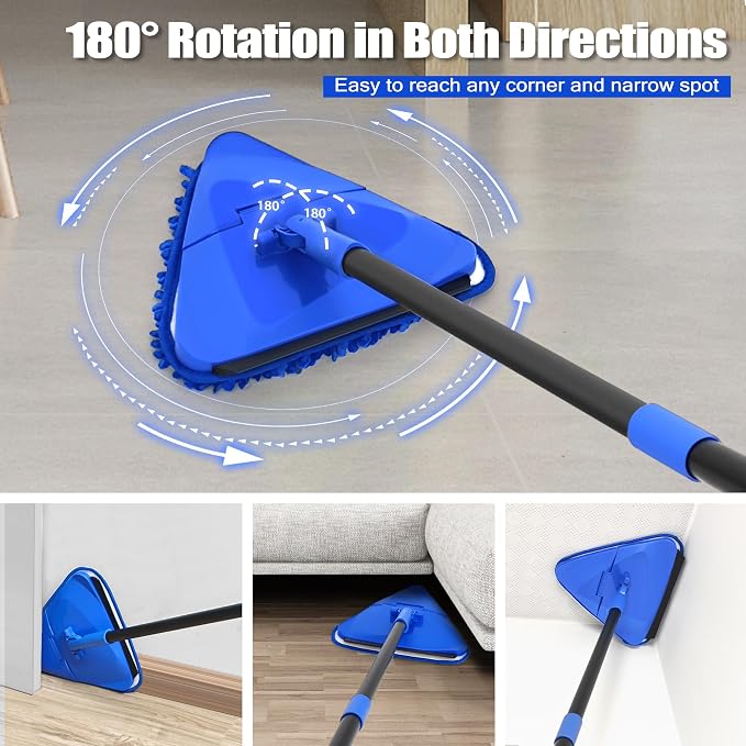 Wall Mop Cleaner Long Handle 80 inches, 180° Folding Ceiling Washer Scrubber - Image 5