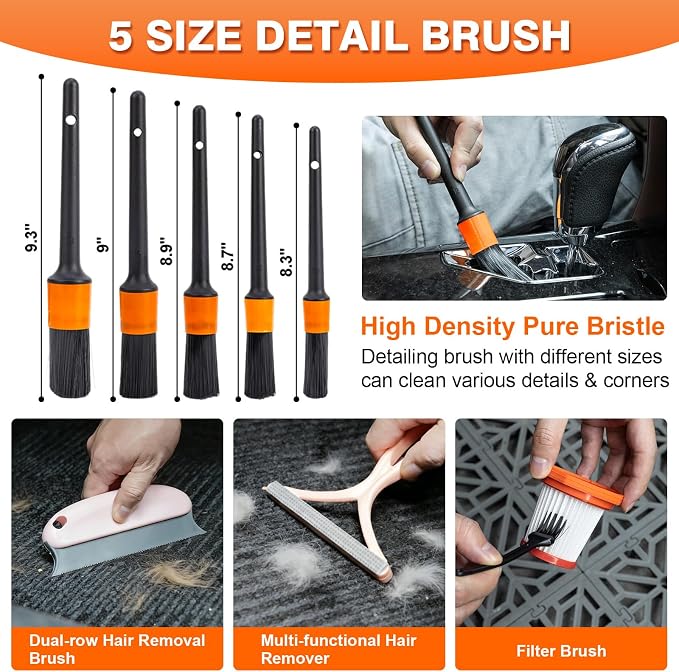 Car Cleaning Kit 19Pcs, Car Interior Detailing Kit - Image 3