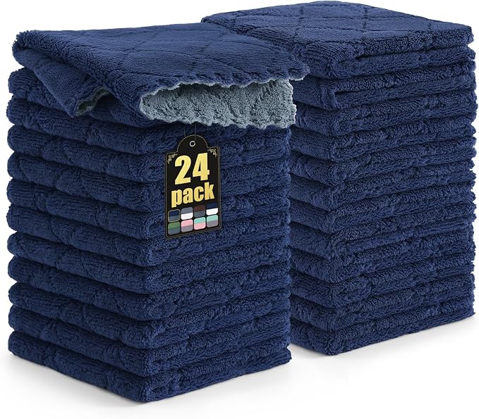 Mordimy 24 Pack Kitchen Cloths Dish Towels, Super Soft and Absorbent Dish Cloths by Mordimy