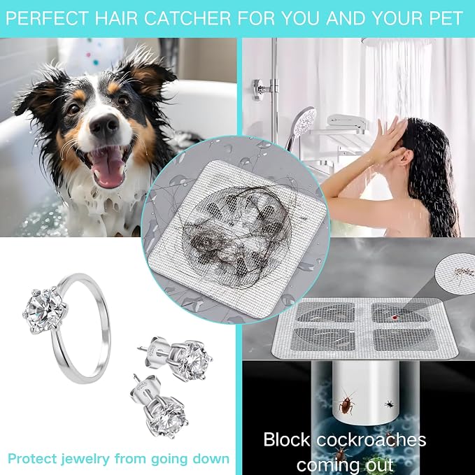 20 Pcs Disposable Shower Drain Hair Catcher Mesh Stickers, Bathroom Drain Trap - Image 8