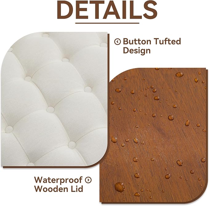 30Inch Round Storage Ottoman - Image 4
