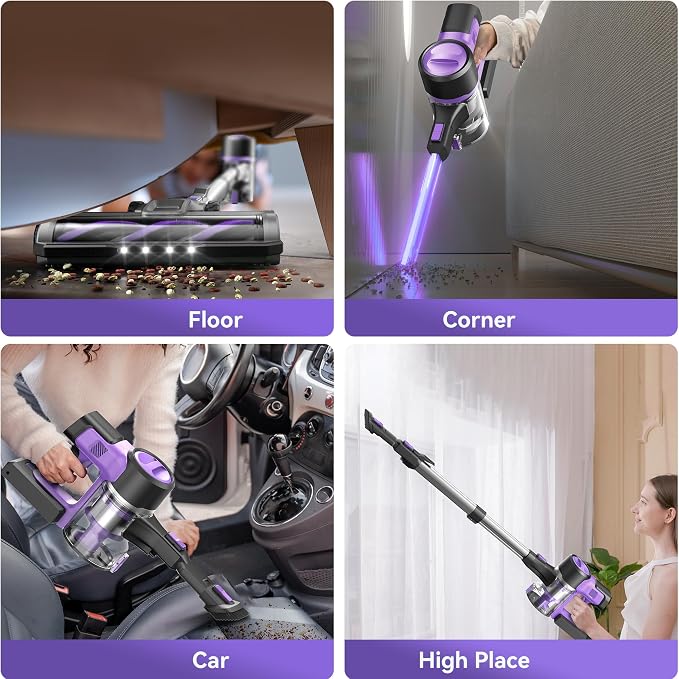 S10 Cordless Vacuum Cleaner, 55Kpa 60mins Lightweight Stick Vacuum - Image 7