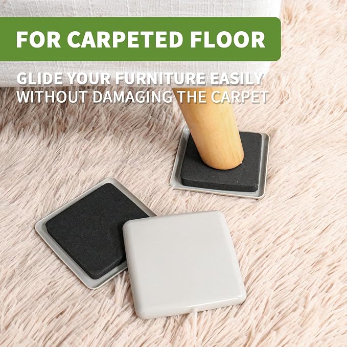 Furniture Sliders for Carpet 8 PCS - Image 4