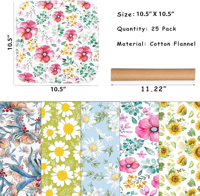25 Pack Reusable Paper Towels, Paperless Towels Roll Washable Cotton Cloth - Image 3