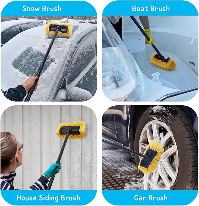 Car Wash Brush with Long Handle, 58.5'' Soft Bristle Cleaning Tool - Image 6