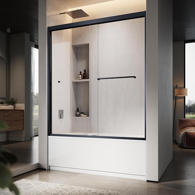 60" W x 60" H Double Sliding Frame Bathtub Door by UNIKOOSHOWERDOOR