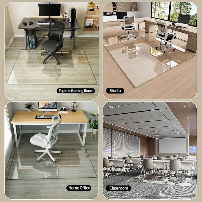 Koonmi Tempered Glass Chair Mat - Image 7