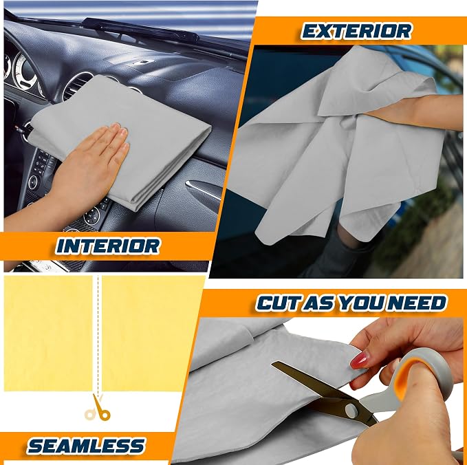 Premium Absorbent Car Drying Towel 2 Pack 26/''x17/'' Super Soft Shammy Towel - Image 6