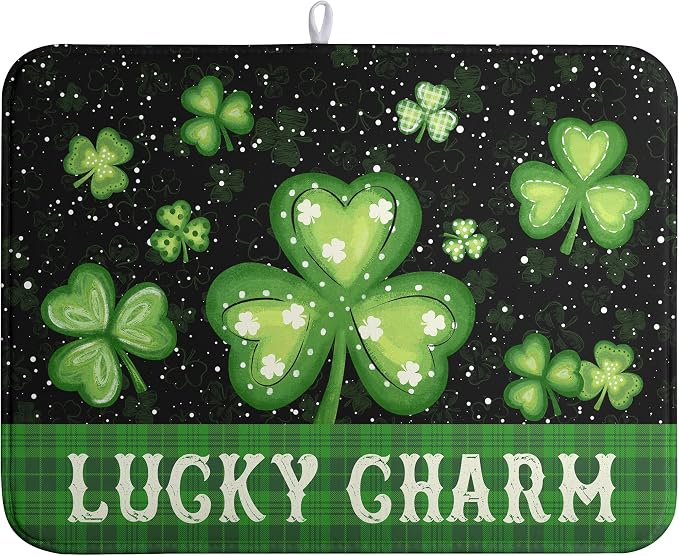 St Patricks Day Spring Dish Drying Mats St Patrick's Day Lucky Dish Mat by farg