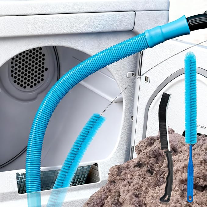 Dryer Vent Cleaner Kit – Flexible Brush & Universal Vacuum Attachment by Unknown