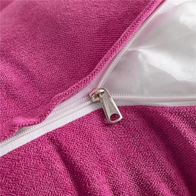Triangular Reading Bed Rest Pillow Large Bolster Cushion Headboard Backrest Wedge Pillow with Removable Cover and Two Large Side Pockets (Magenta, King: 78 x 8 x 20 inches)