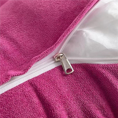 Triangular Reading Bed Rest Pillow Large Bolster Cushion Headboard Backrest Wedge Pillow with Removable Cover and Two Large Side Pockets (Magenta, King: 78 x 8 x 20 inches)