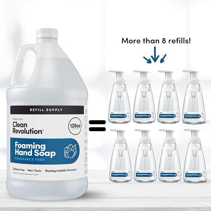 Clean Revolution Foaming Hand Soap Refill Supply Container, Ready to Use Formula - Image 5