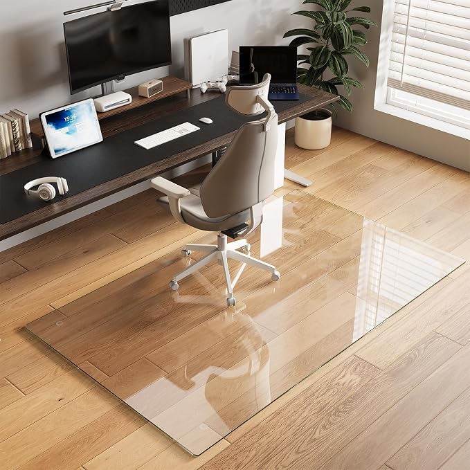 Koonmi Tempered Glass Chair Mat by KOONMI