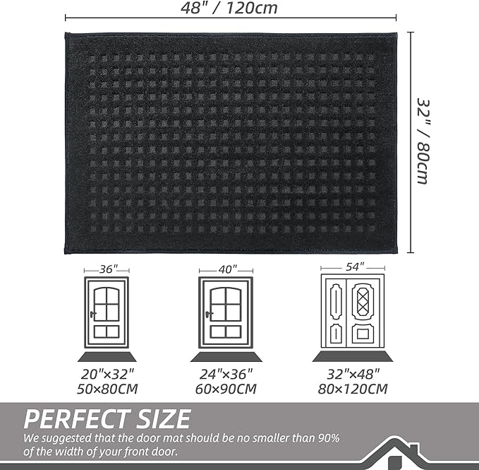 BEQHAUSE Waffle Door Mats Indoor 32"x48", Dog Mat - Image 2