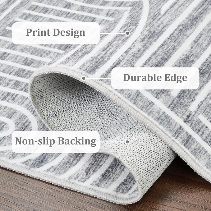 Washable Rug 5x7 Area Rugs for Living Room, Abstract Rug for Bedroom, Soft - Image 7