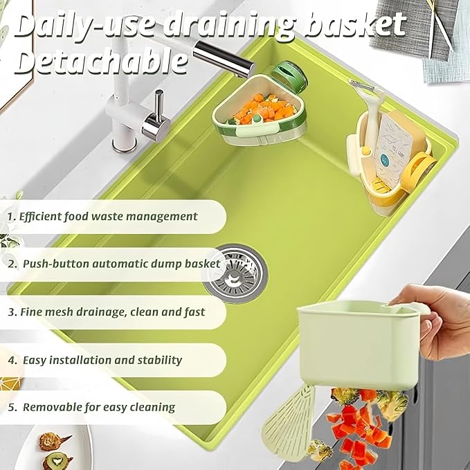 Corner Sink Strainer, Sink Strainer Basket, 2026 New Upgraded Suction Cup Press - Image 2