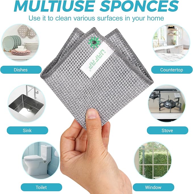 12 Pcs New Upgrade 3-Layer Non Scratch Wire Dishcloth, Cleans Fast Without - Image 7