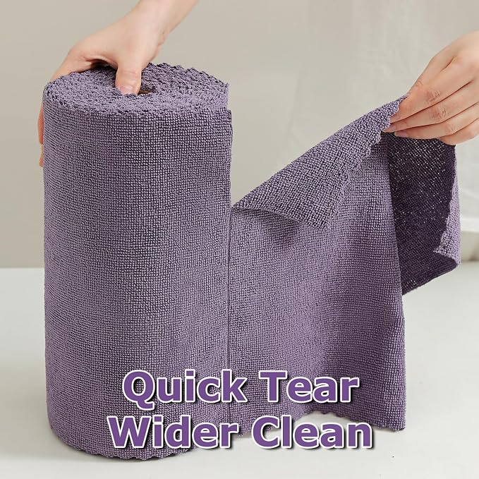 Jessy Home 80 Pack Microfiber Cleaning Cloth Roll Reusable Paper Towels 12"x12" - Image 4