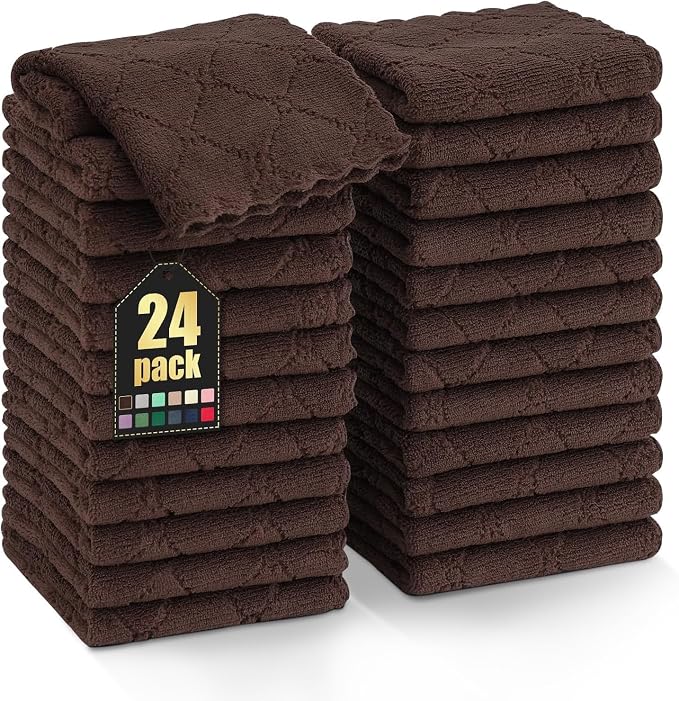 Homaxy 24 Pack Kitchen Dish Cloths, Super Soft and Absorbent Coral Velvet Dish by Homaxy