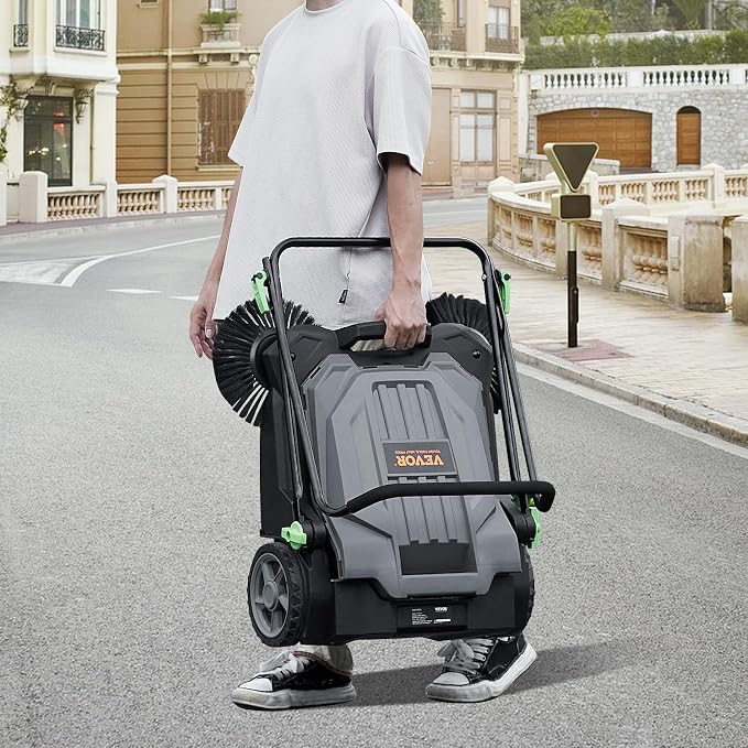 VEVOR Walk-Behind Hand Push Floor Sweeper, 25.6" Sweeping Width Floor Sweeper - Image 8
