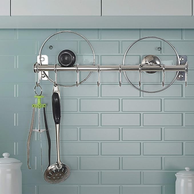 Dseap Kitchen Utensil Holder Hanger, Pot and Pan Rack Wall Mount, Kitchen Rail - Image 2