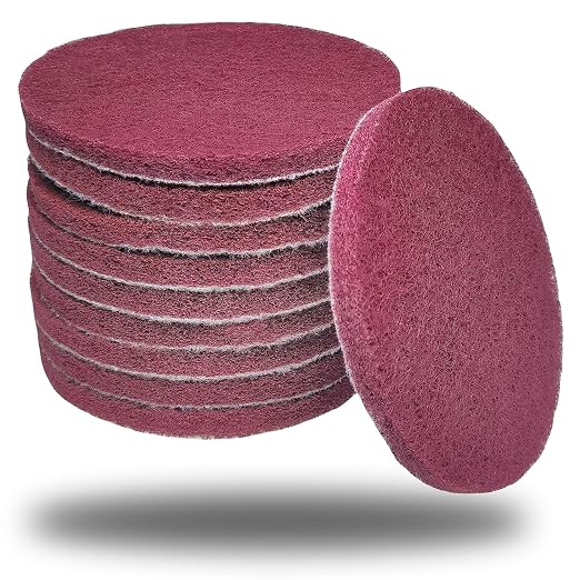 10 PCS 5 Inch 400 Grit Scrubber Scouring Pads Flocking Scuff Pads -Hoop and by SACKORANGE