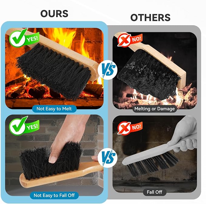 G GOOD GAIN Fireplace Ash Shovel and Brush Set -Rust Resistant Metal Fireplace - Image 6