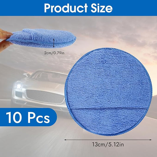 10 Pack Wax Applicator Pads, Microfiber Applicator Pad - Image 2