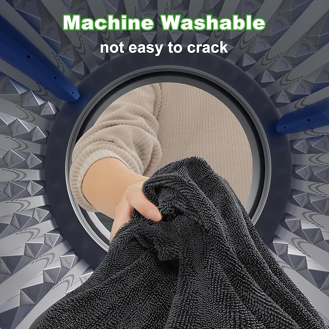 JOYMOOP Microfiber Towels for Cars, Dark Gray Reusable Car Towel, Quick Drying - Image 7