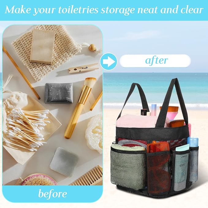 Hillban 4 Pcs Mesh Shower Caddy Portable Large Quick Dry Shower Caddy Basket - Image 6