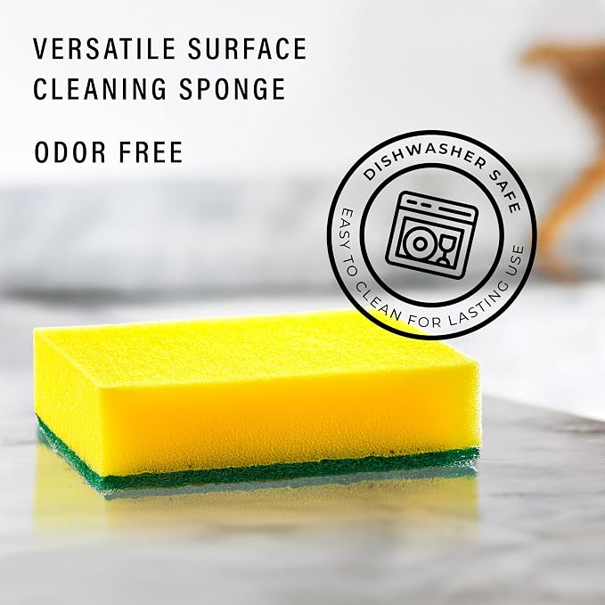 DecorRack 80 Count Non-Scratch Cleaning Scrub Sponges, Dual-Sided Heavy Duty - Image 3