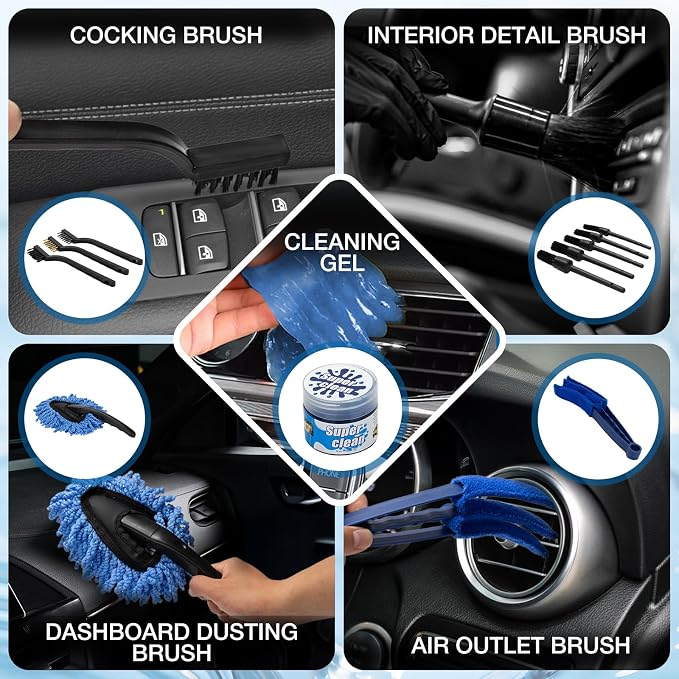 SHALL 28Pcs Car Detailing Kit, Car Detailing Brush Set, Car Wash Cleaning Kit - Image 6