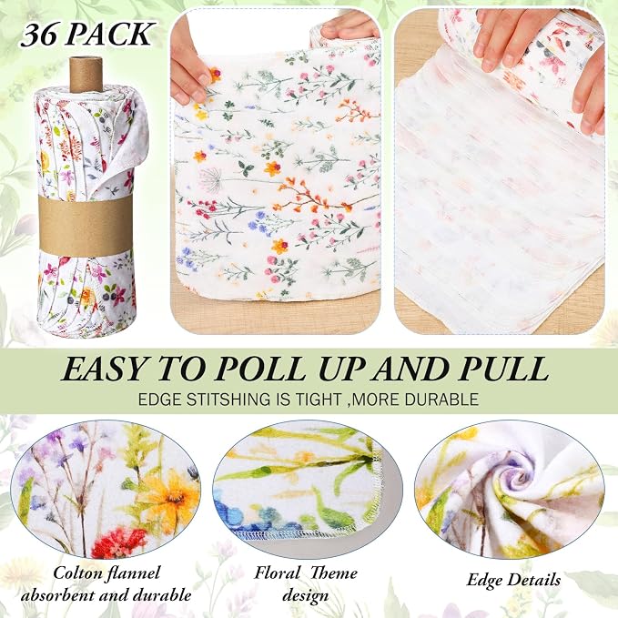 90 Pack Reusable Cleaning Cloths Washable Cotton Kitchen Dish Towels - Image 5